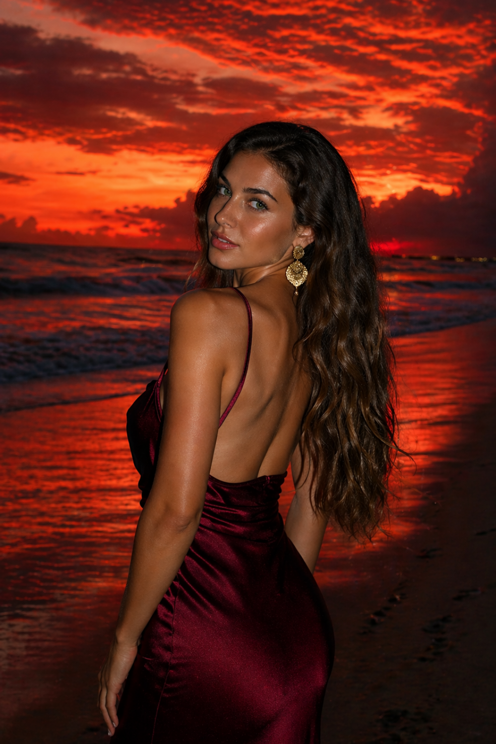 Cinematic Sunset Beach Portrait
