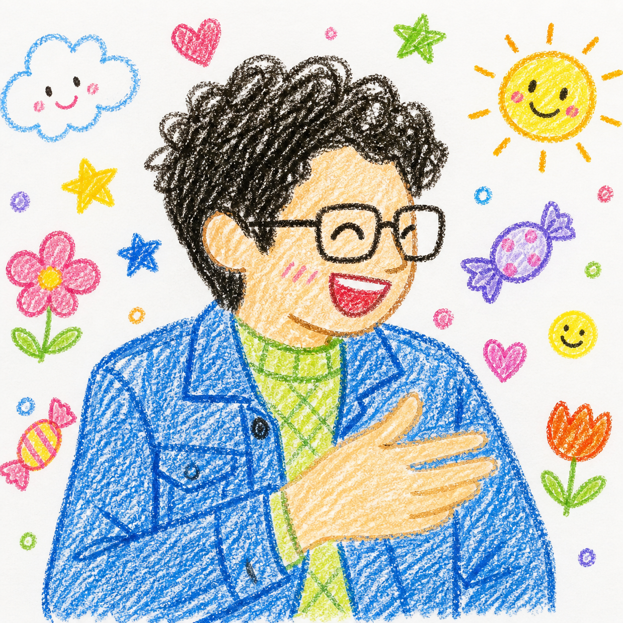 Cute Crayon Drawing Transformation
