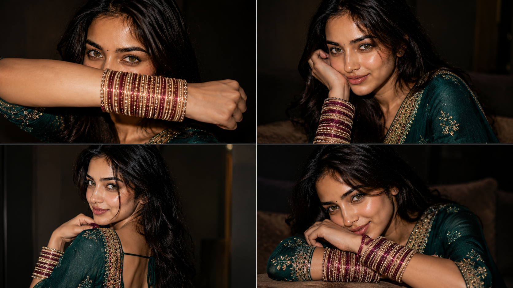 Luxury Indian Saree Editorial Collage