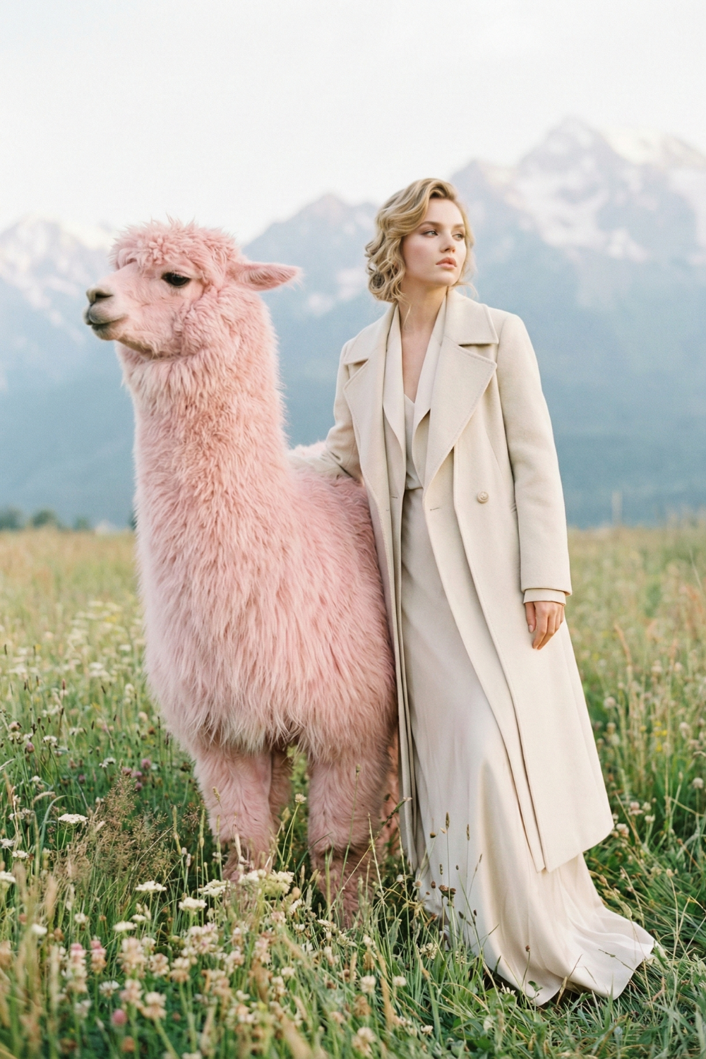 Pastel Llama Mountain Editorial