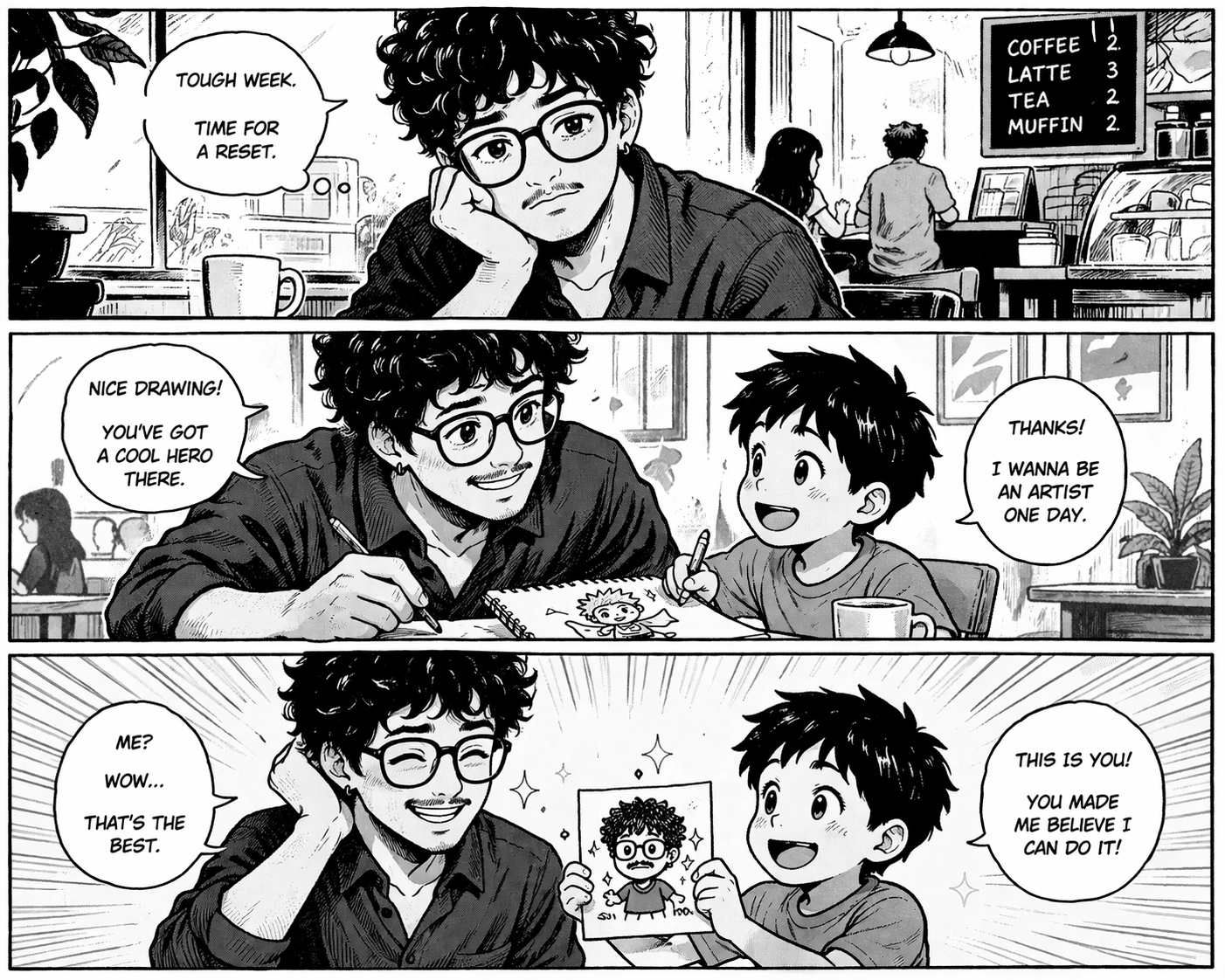 Retro Manga Comic Strip